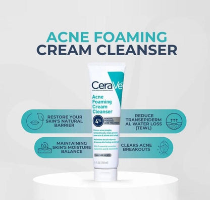 Cera veAcne Foaming Cleanser | Salicylic Acid Face Wash for Oily & Acne-Prone Skin - 150ml