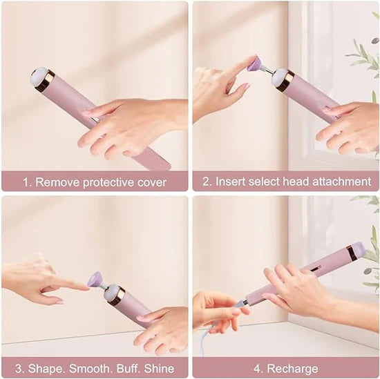 Portable Electric Nail Drill Set with Attachments for Home and Salon Use