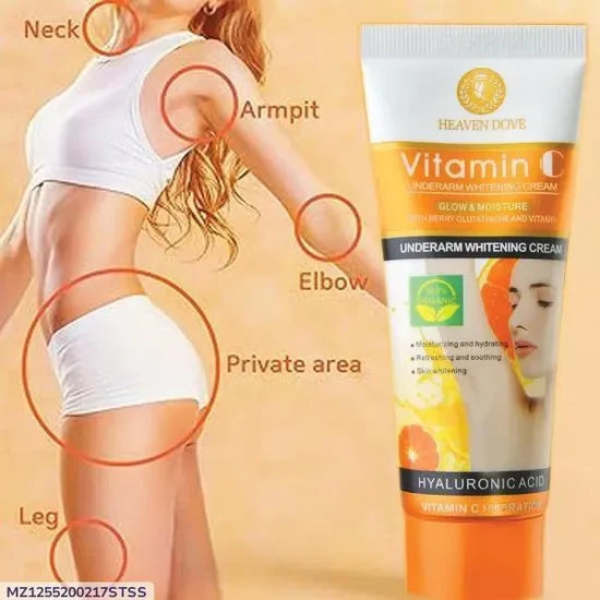 Rejuvenating Underarm Whitening Cream packaging — best whitening cream in Pakistan enriched with Vitamin C and glutathione.